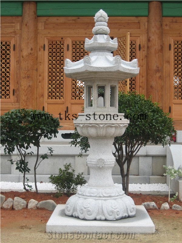 Stone Lanterns Caving,Lanterns Sculptures,Grey Granite Garden Lanterns&Lamps,Japanese Lanterns,Exterior Lamps