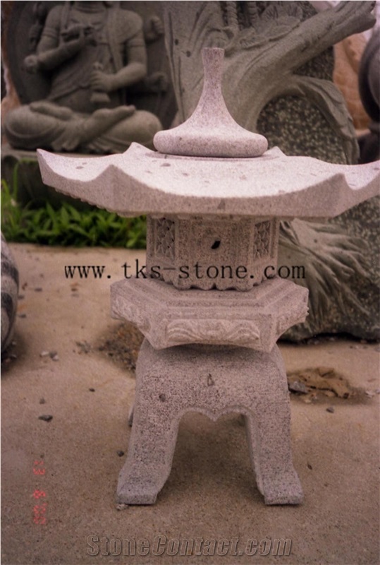 Stone Lanterns Caving,Lanterns Sculptures,Grey Granite Garden Lanterns&Lamps,Japanese Lanterns,Exterior Lamps
