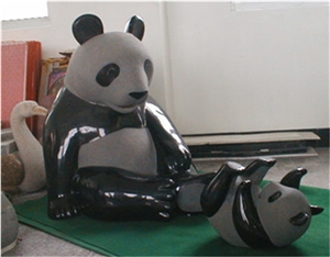 Stone Panda Sculpture & Statue,Panda Caving,Black Granite Animal Sculptures,Statues,Garden Sculptures,Handcarved Sculptures
