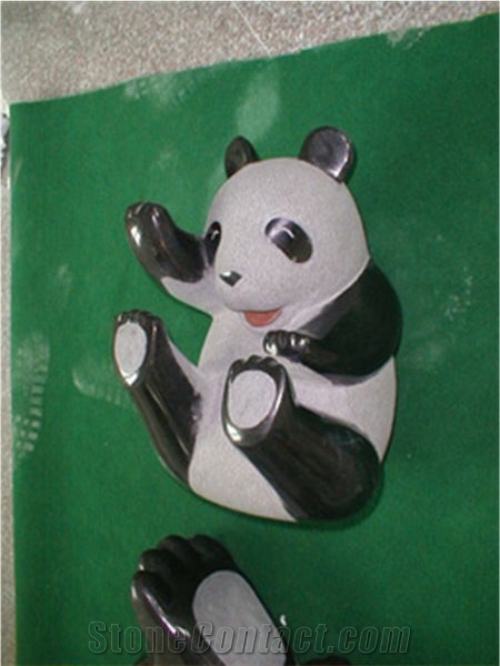 Stone Panda Sculpture & Statue,Panda Caving,Black Granite Animal Sculptures,Statues,Garden Sculptures,Handcarved Sculptures