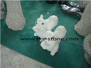 Stone Rabbit Caving,Rabbit Sculpture & Statue,White Granite Animal Sculptures