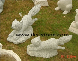 Stone Squirrel Caving, Squirrel Sculpture & Statue,Beige Granite Animal Sculptures,Garden Sculptures,Statues,Handcarved Sculptures