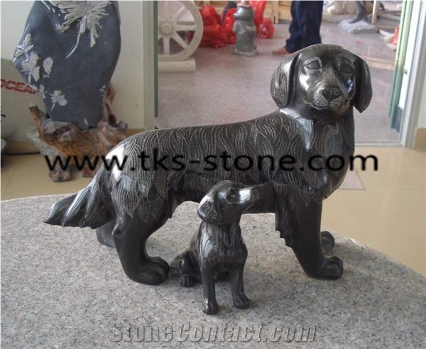 Tiger Sculptures & Statues, Yellow Granite Animal Statues, Garden Sculptures, Tiger Caving Sculptures