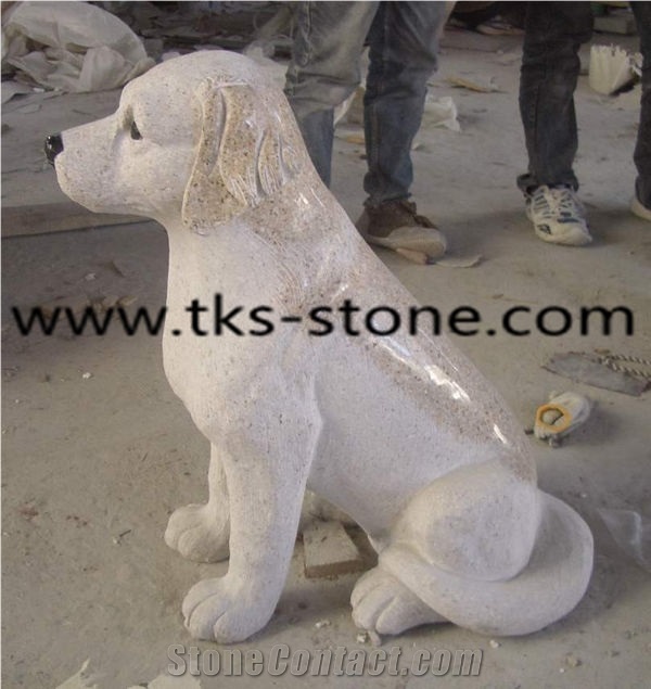 Tiger Sculptures & Statues, Yellow Granite Animal Statues, Garden Sculptures, Tiger Caving Sculptures