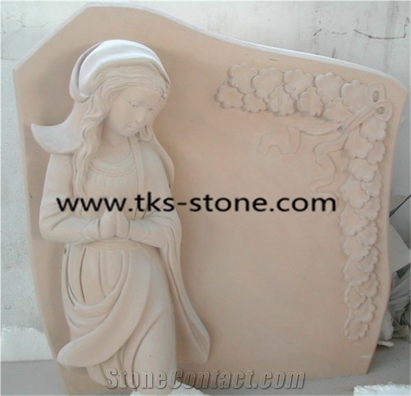 Tombstone & Monument,Angel Monuments,Heart Tombstones,Black Granite Tombstone Monument, Sculpture Beige Granite Heart Tombstones