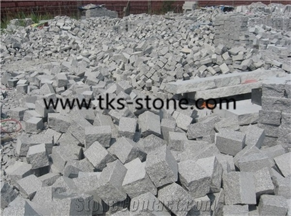 Tumbled/Antique Cube/Cobble Stone, Grey Granite G603 Paving Stone Cobble Setts Courtyard/Driveway Paving Stone, Classic Grey Granite Driveway Paving Stone