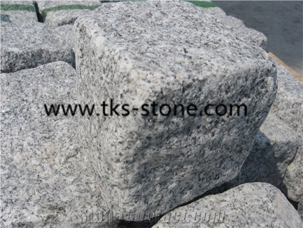 Tumbled/Antique Cube/Cobble Stone, Grey Granite G603 Paving Stone Cobble Setts Courtyard/Driveway Paving Stone, Classic Grey Granite Driveway Paving Stone
