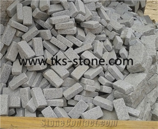 Tumbled/Antique Cube/Cobble Stone, Grey Granite G603 Paving Stone Cobble Setts Courtyard/Driveway Paving Stone, Classic Grey Granite Driveway Paving Stone