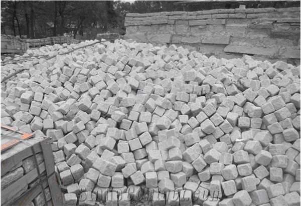 Tumbled Grey Granite ,Tumble Cobble Stone,Grey Paving Stone Cobble Stone,G603 G341 Cubestone