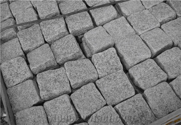 Tumbled Grey Granite ,Tumble Cobble Stone,Grey Paving Stone Cobble Stone,G603 G341 Cubestone