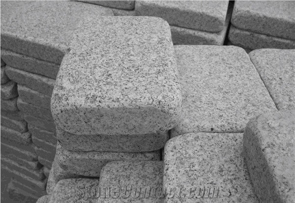 Tumbled Grey Granite ,Tumble Cobble Stone,Grey Paving Stone Cobble Stone,G603 G341 Cubestone