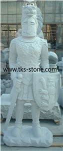 Warrior Statues,Grey Granite Human Sculptures, Western Warrior Sculpture & Statue, Handcarved Sculptures