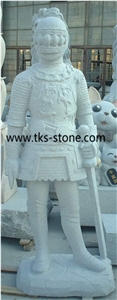 Warrior Statues,Grey Granite Human Sculptures, Western Warrior Sculpture & Statue, Handcarved Sculptures