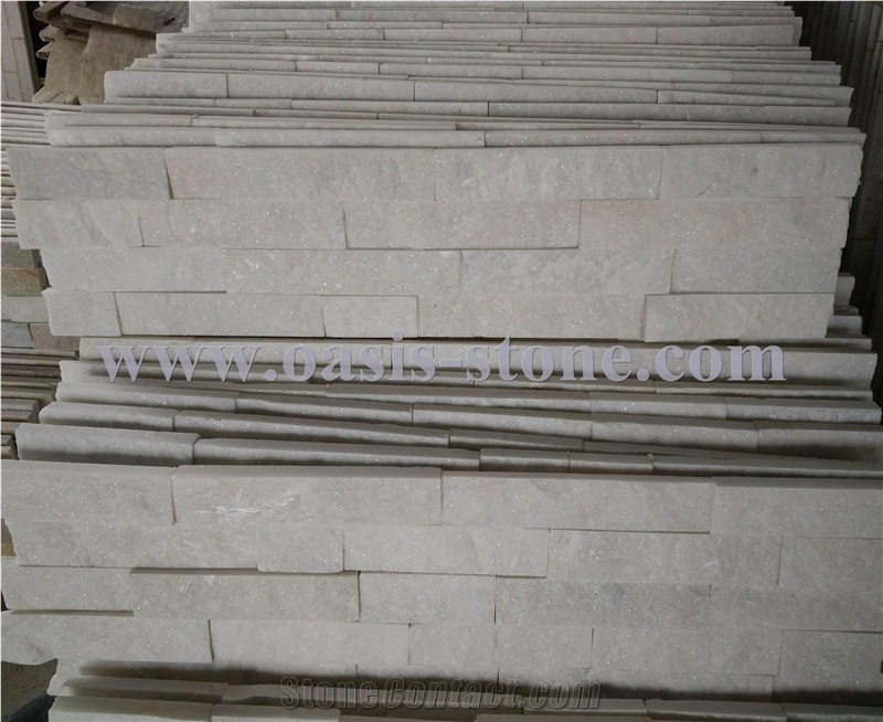 White Granite Cultured Stone, Granite Feature Wall