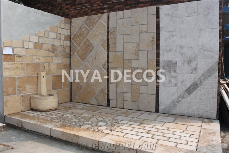 China Beige Limestone/ Coral Stone French Pattern Tiles Seashell Stone Tiles for Walling & Flooring