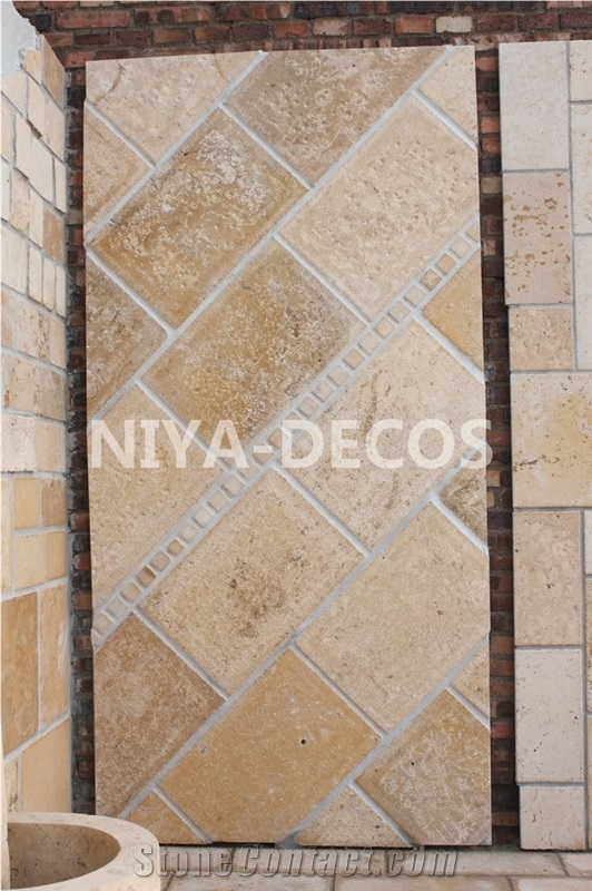 China Beige Limestone/ Coral Stone French Pattern Tiles Seashell Stone Tiles for Walling & Flooring