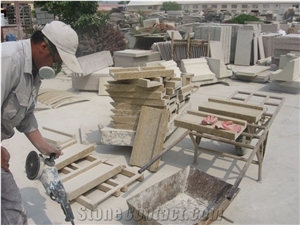 G350 China Rust Sesame Yellow Granite Kerbs,Yellow Granite Curbstone