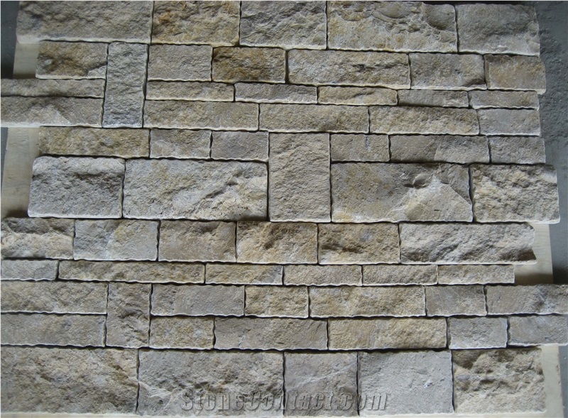 Niya-China Yellow Limestone Cultured Stone/Stacked Stone/Castel Stone for Walling Panel Covering