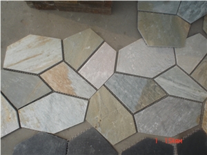 Fargo 014 China Yellow Slate Random Flagstone, Yellow Slate Irregular Flagstone for Wall Cladding/Road Paving