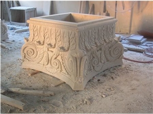 Fargo Yellow Marble Column Tops and Bases