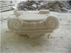 Fargo Yellow Marble Column Tops and Bases