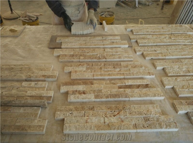 Beige Travertine Cultured Stone Wallstone Ledge Stone