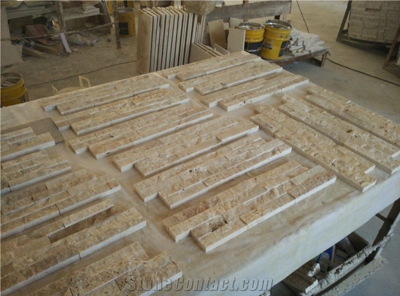 Beige Travertine Cultured Stone Wallstone Ledge Stone