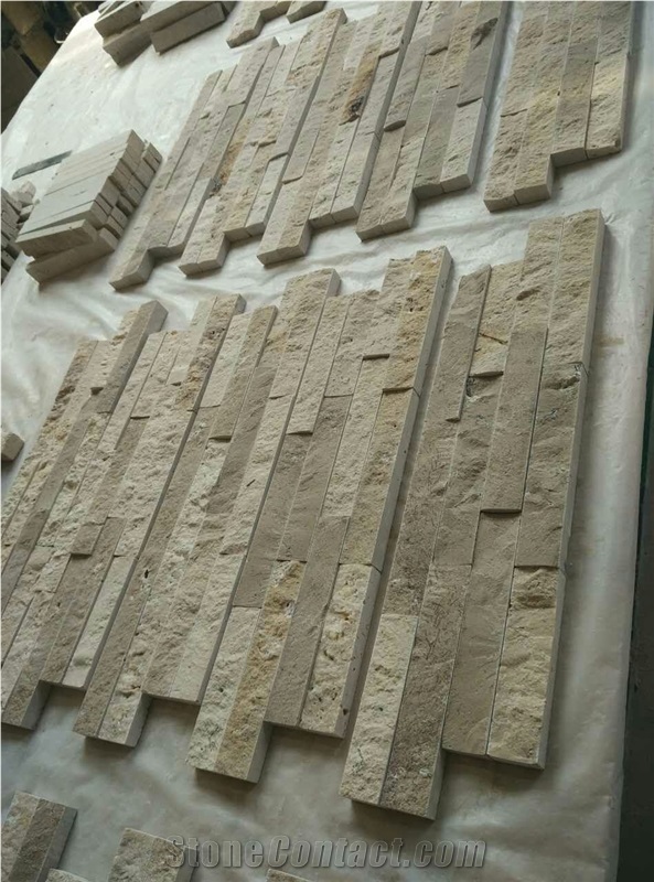 Beige Travertine Cultured Stone Wallstone Ledge Stone