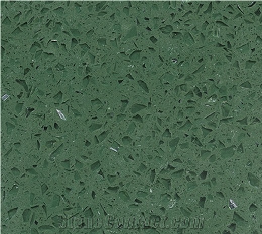 Crystal Green Quartz Stone Slabs & Tiles Zsq1013 Engineered Stone