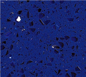 Cyrstal Dark Blue Zsq1007 Quartz Stone Tiles & Slabs, Bule Engineered Stone