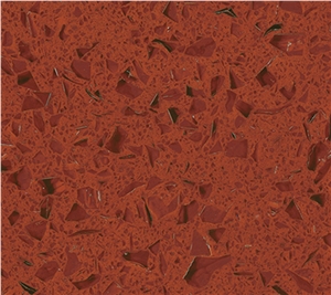 Cyrstal Red Zsq1003 Quartz Stone Tiles & Slabs, Red Engineered Stone