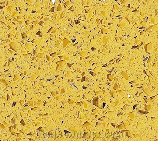 Cyrstal Yellow Zsq1009 Quartz Stone Tiles & Slabs, Solid Surfaces