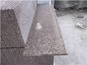 G687 Granite Stairs & Steps, Peach Red Granite Stairs & Steps, G687 Peach Imperial Pink Red Granite Steps