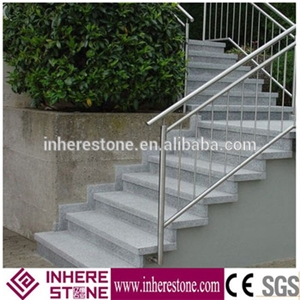 G603 Light Grey Polished Granite Stairs & Steps, Crystal Grey Granite Stairs & Steps, Granite Step and Riser
