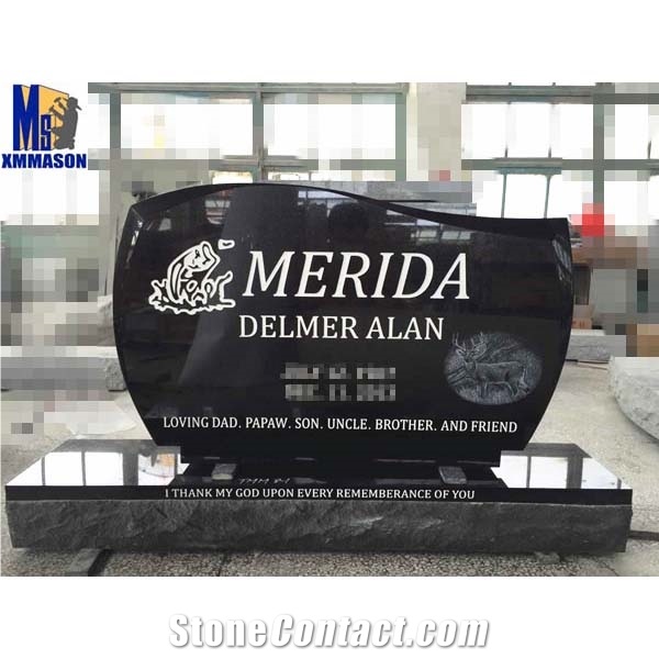 India Black Granite American Single Monuments