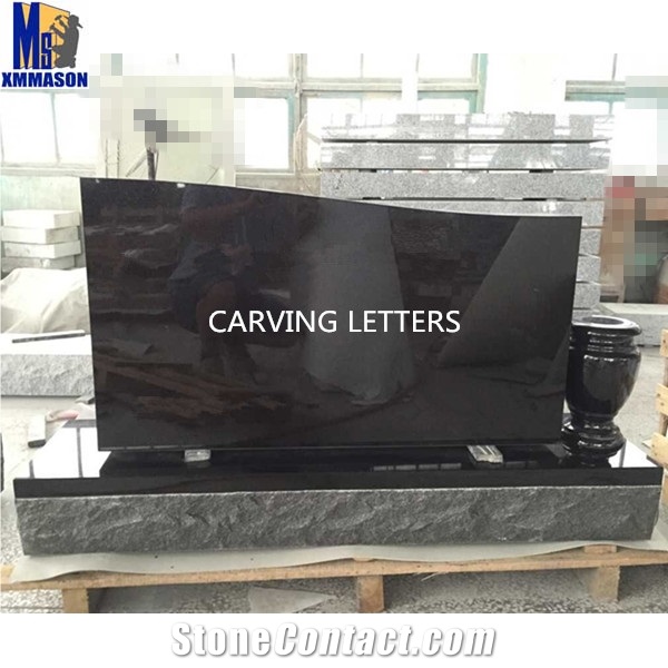 India Black Granite American Single Monuments
