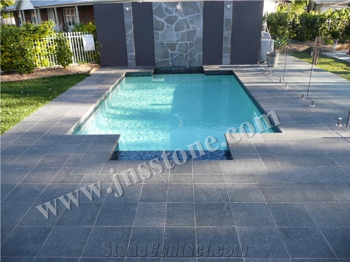 G684 / Fuding Black / Black Pearl Basalt Pool Coping & Border