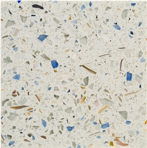 Blue Glass Quartz Stone with Ocean Feeling
