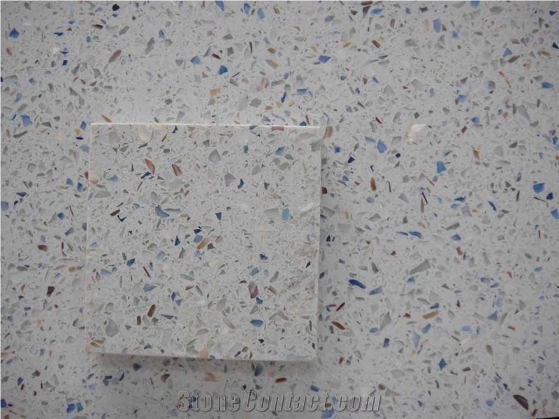 Blue Glass Quartz Stone with Ocean Feeling