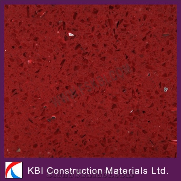 Quartz Stone Red Color Tiles & Slabs