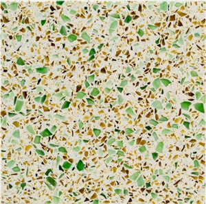 Quartz Stone Slabs & Tiles in Green Glass