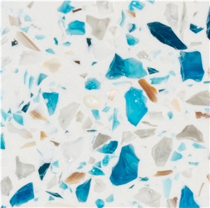 Recycled Glass Quartz Stone Slabs & Tiles