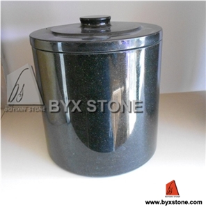 Black Granite Memorial Urns / Monument Cemetery Urn, Galaxy Black Granite Urns