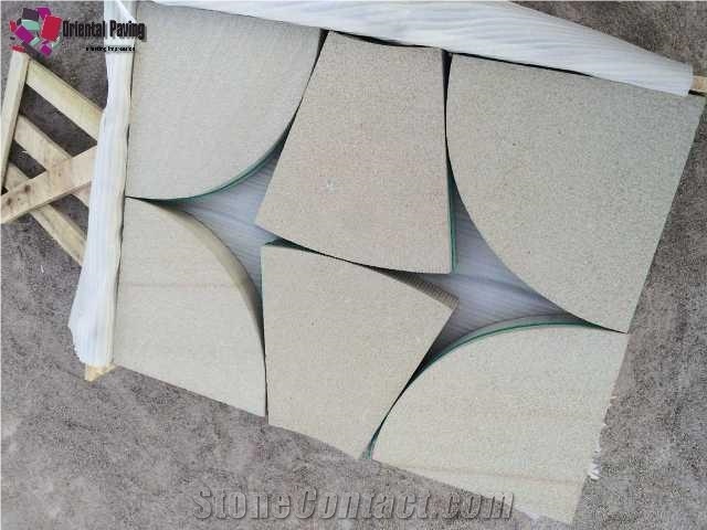 Landscaping Circle Sandstone Cube Stone, Paving Sandstone Circles, Yellow Landscaping Stone, Yellow Sandstone Circles
