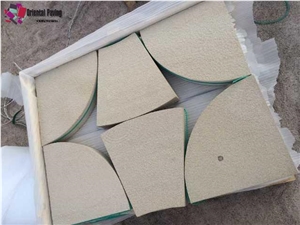 Landscaping Circle Sandstone Cube Stone, Paving Sandstone Circles, Yellow Landscaping Stone, Yellow Sandstone Circles