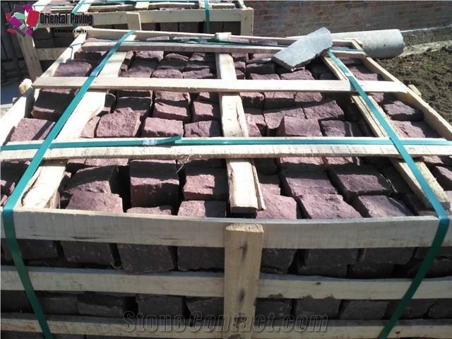 Red Sandstone Cobble Stone,Red Sandstone Paving Sets,Red Sandstone Floor Covering,Red Sandstone Cubes