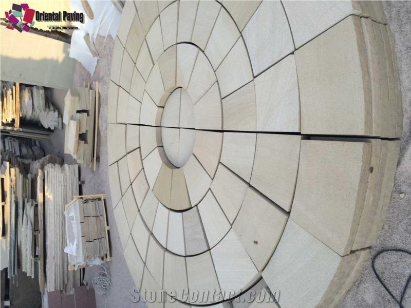 Yellow Sandstone Cube Stone,Yellow Sandstone Paving Sets,Yellow Sandstone Paving Circle