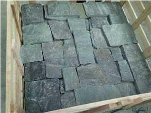 Forest Green Slate Cube Stone Thin Veneer Stone, Wall Cladding Stone Forest Green Slate Cube Stone Thin Veneer Stone, Wall Cladding Stone