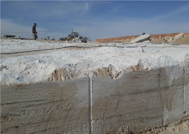White Travertine Blocks