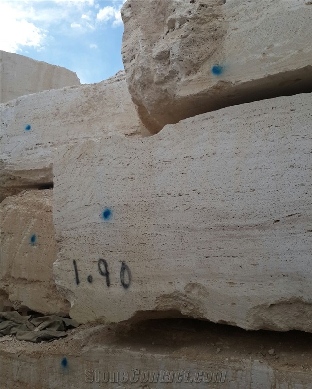 White Travertine Blocks